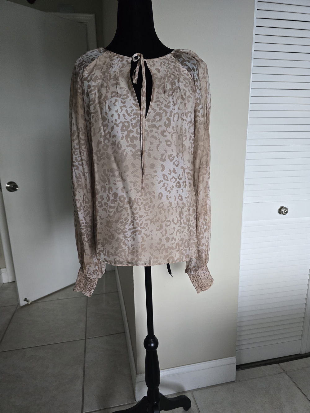 Ramy Brook Beige and Cream Blouse